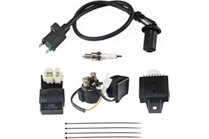 RELIBUPDATER AC CDI Box, Ignition Coil Relay Voltage Regulator Spark Plug kit Compatible with 4 Stroke GY6 50-150cc 125cc Engine Chinese ATV taotao Scooter Moped Go Karts Parts