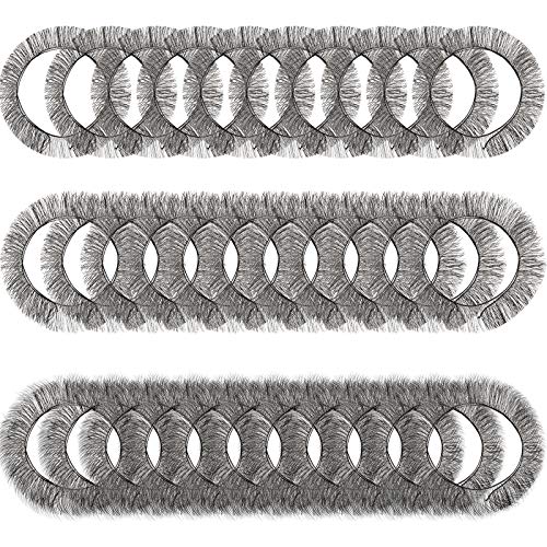 Maitys 30 Pieces Doll Eyelashes Strips 20cm Length 10mm/8mm/5mm Width Fake Eye Lashes Dolls Accessories for DIY Craft Making