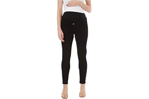 maiamae Maternity Limitless Skinny Jeans with Over-Belly Stretch Band, Stretch Denim for Pregnancy