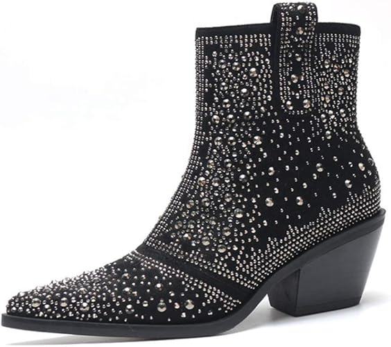 black pointed ankle boots uk