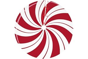 HITAMUS 48 Inch Christmas Tree Skirt with Red and White Peppermint Candy Pattern, Traditional Christmas Tree Mat Rustic Farmhouse Decorations for Xmas Holiday Party Ornament