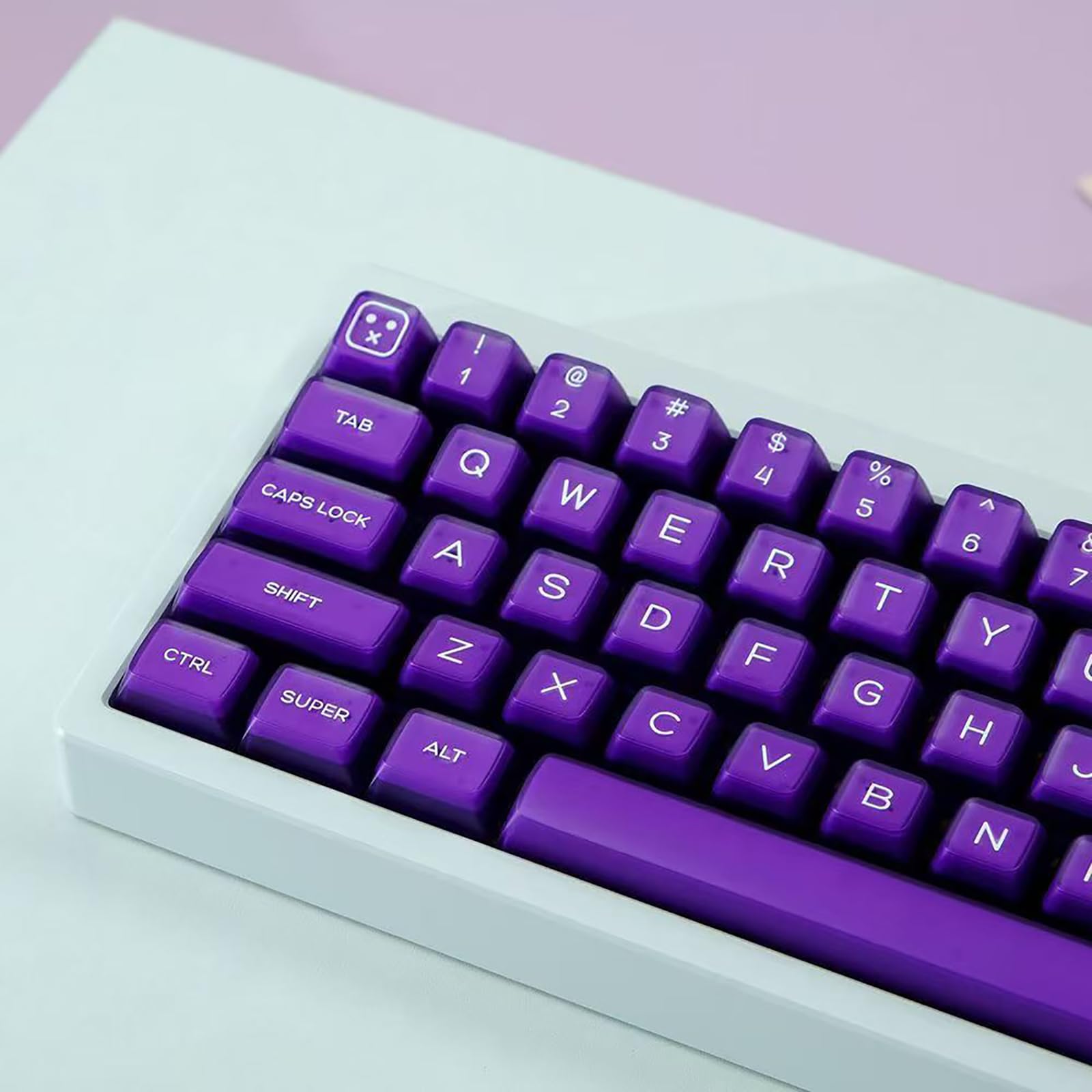 Photo 1 of 142 Keys PBT Doubleshot Transluent Keycaps Purple SA Profile Keycaps Set Fit for 61/64/87/104/108 Cherry Mx Switches Mechanical Keyboard