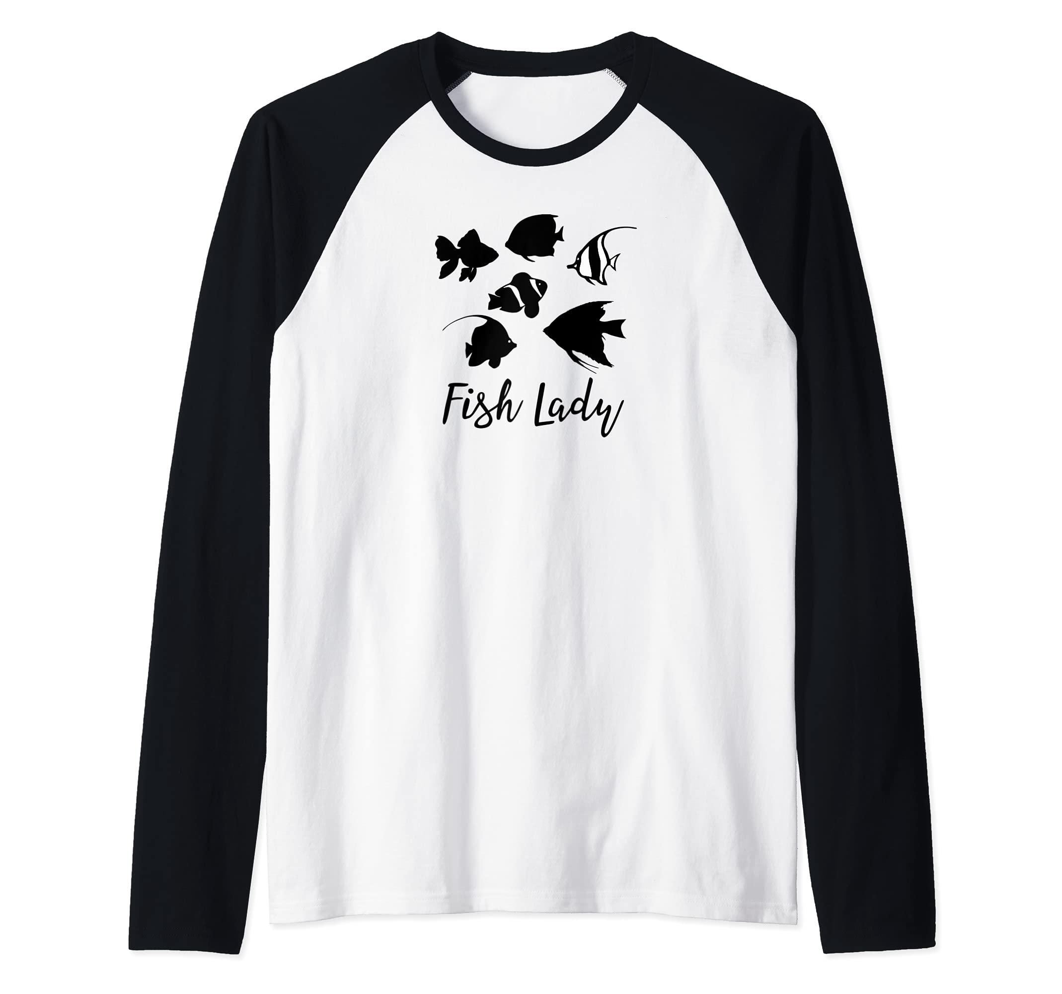 Fish Lady tropical fish aquarium fish owner Raglan Baseball Tee