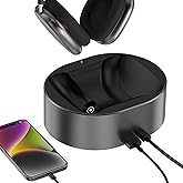 ROUNKIN Headphone Charging Stand for AirPods Max,Support Sleep Mode,Magnetic Stand,Protable Desktop Headset Holder,Headset Stand, Charging Base for Headphones,Designed for AirPods Max 2/1(Black)