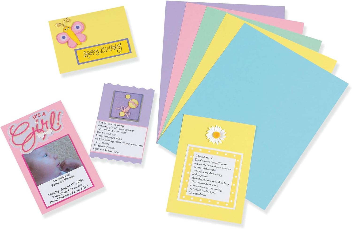 Array Card Stock Pacon Card Stock, 8 1/2 inches x 11 Inches, Pastel Assortment, 100 Sheets (101315), Assorted Pastel : Cardstock Papers : Industrial & Scientific