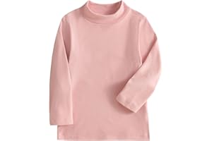 JWWN Kids Mock Turtleneck Thermal Underwear Fleece Shirts Little Boys Girls Long Sleeve Lightweight Base Layer Tops 12M-7Y