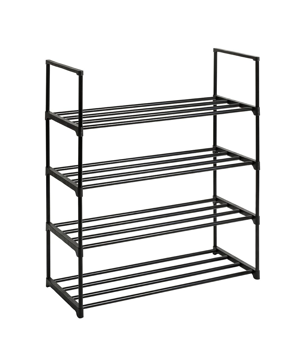 HAKU Shoe-Rack black, Metal - Dim.: W 67 x H 81 x D 30 cm, Style: Modern