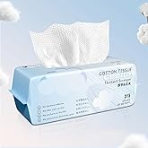Yacey Disposable Face Towel, Ultra Soft & Thick Biodegradable Face Towelettes Disposable Lint- free Facial Tissue for Cleansing, Skincare and Makeup Wipes Remover, Dry Wipes