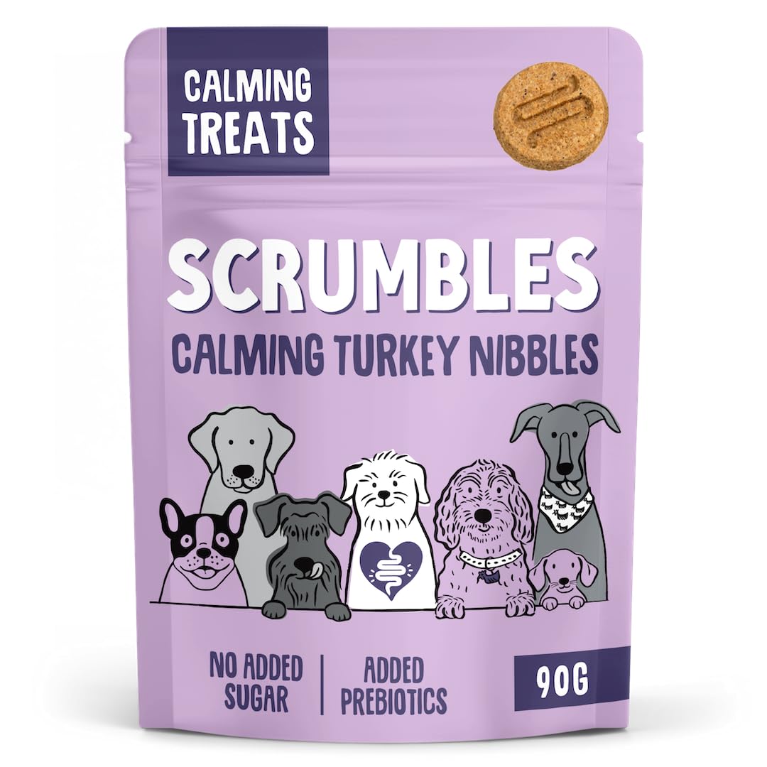 Scrumbles Nibbles, 100% Natural, Calming Dog Treats, Grain Free Turkey Training Treats, 100g pouch