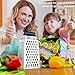 Zestkit Box Cheese Grater Stainless Steel with Silicone Hand Guard Set for Parmesan, Ginger, Vegetable (4 Sided)