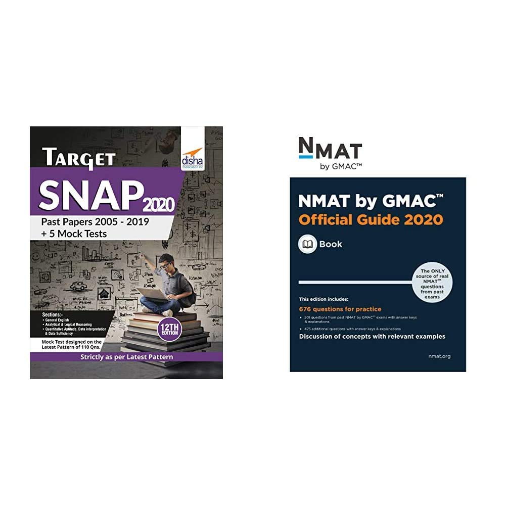 TARGET SNAP 2020 (Past Papers 2005 – 2019) + 5 Mock Tests 12th Edition+NMAT by GMAC Official Guide 2020(Set of 2 Books)