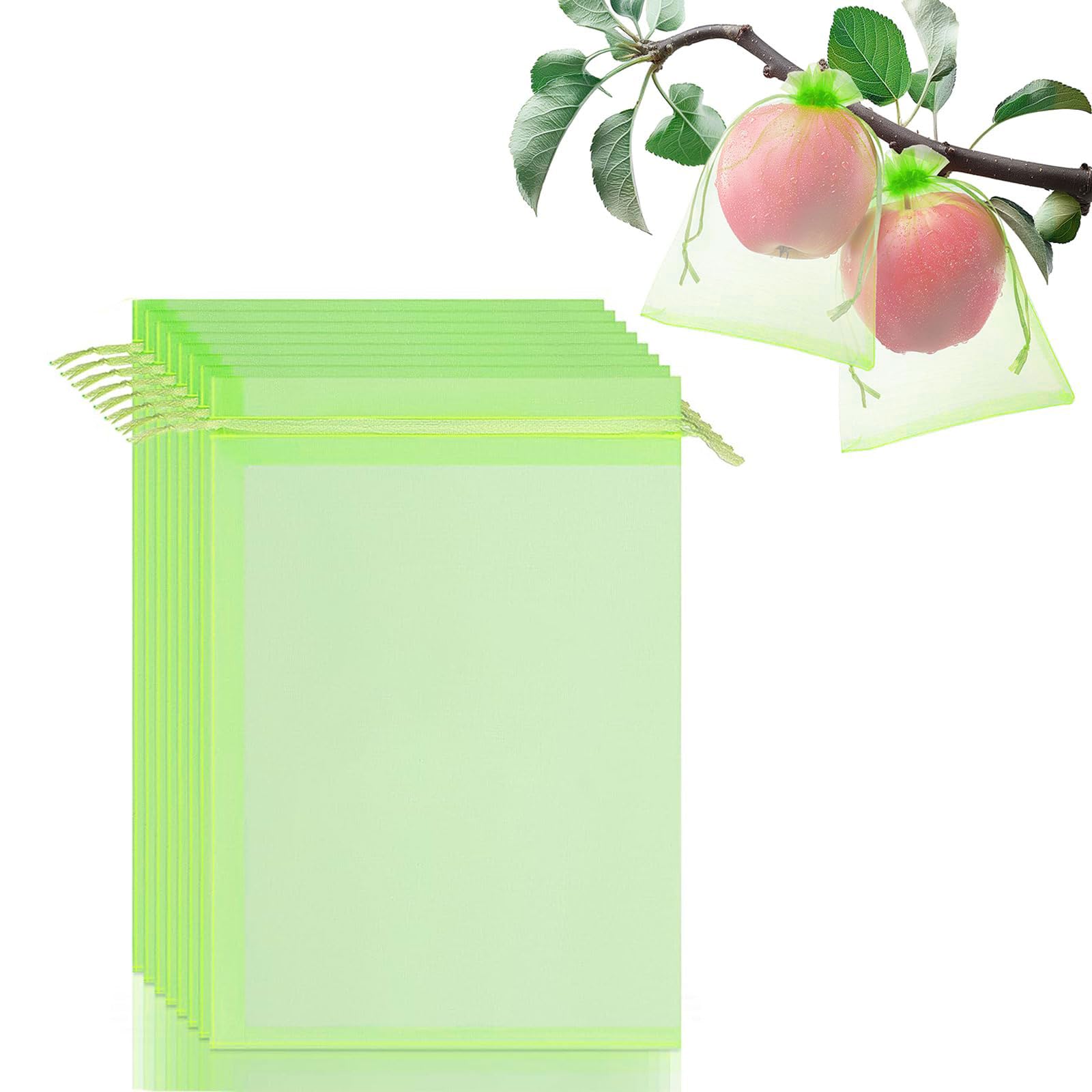 50pcs Fruit Protection Bags, 6''×8''Fruit Netting for Fruit Trees Fruit Plant Flower Cover,Garden Fruit Cover Mesh Bag Plant Netting Bags with Drawstring Netting Barrier Bags