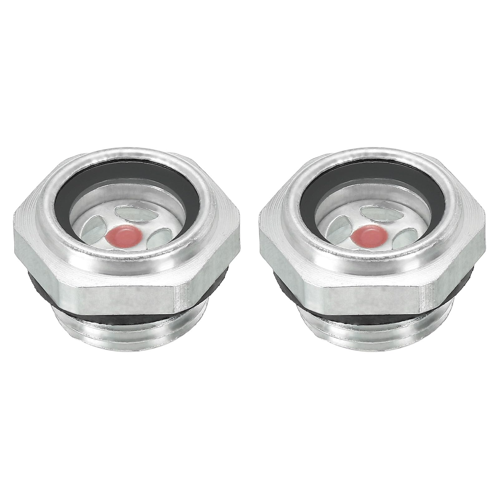 PATIKIL Air Compressor Oil Sight Glass, 2 Pack G 1/2" Male Thread Aluminum Alloy Oil Liquid Level Gauge Air Compressor Parts with O-Ring
