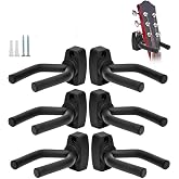 VEIDIA 6 Pcs Guitar Hangers Keep Hook Holder Wall Mount for All Size Guitars, Bass, Mandolin, Banjo