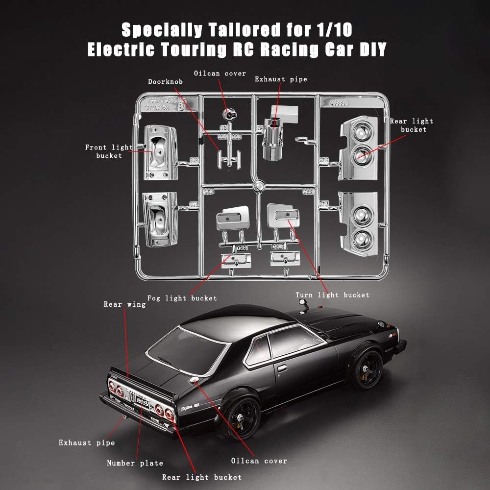 Part & Accessories RC Car 48679 Light Bucket Car Decoration Kit for 1980 Skyline Hardtop 2000 Turbo GT-ES 1/10 Electric Touring RC Racing Car DIY