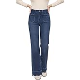ZPIUO Wide Leg Jeans Woman, High Waisted Jeans for Women Trendy Stretchy Baggy Denim Pants with Pocket