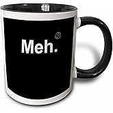 3dRose Meh 15oz Two-Tone Black Mug