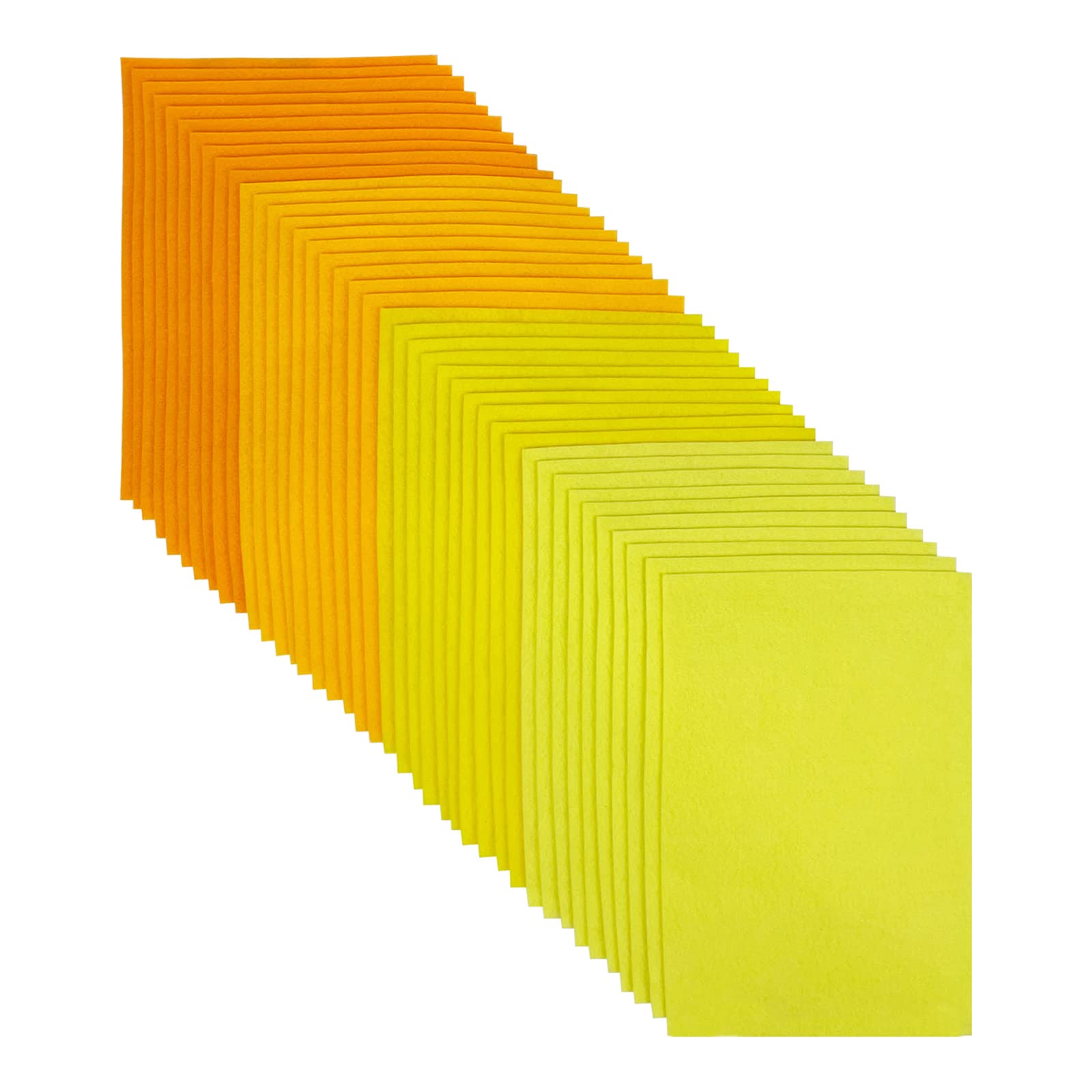 Jtnohx Craft Felt Fabric, 20x30cm Felted Sheets for Crafts, 4 Colours 40 Pieces Colour Felt Sheets for DIY Decorations and Party Projects(Yellow Series)