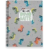 Gotcha Covered Notebooks You Are Dino-Mite Spiral Notebook / 8.5" x 11" Children Dinosaur Pun Journal / 120 Wide Ruled Pages/Durable Gloss Laminated Softcover/Black Wire-o Spiral/Made In USA