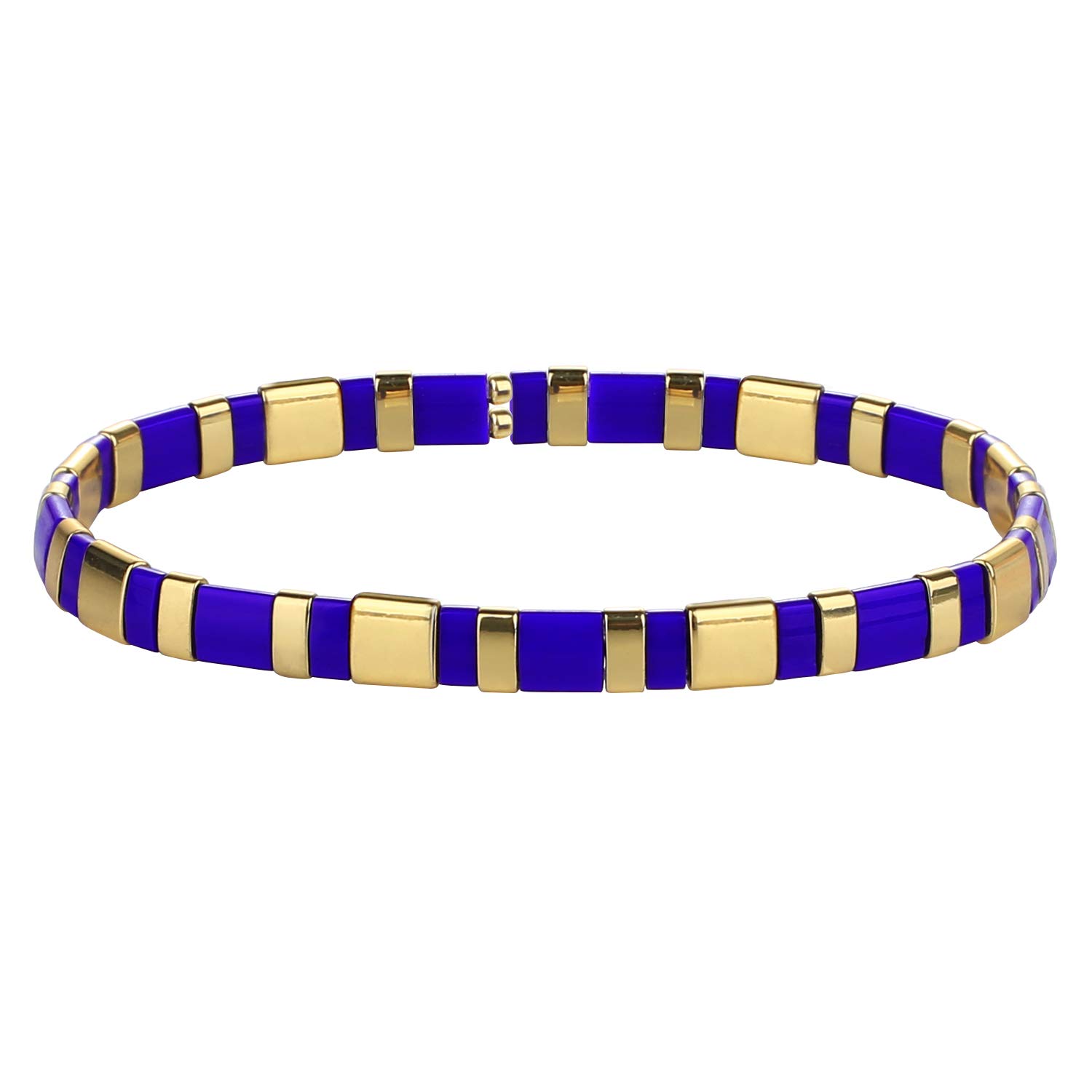 KELITCH Tila Miyuki Beads Bracelets Colorful Strand Stretch Bracelets Mixed Friendship Bracelets - 8G