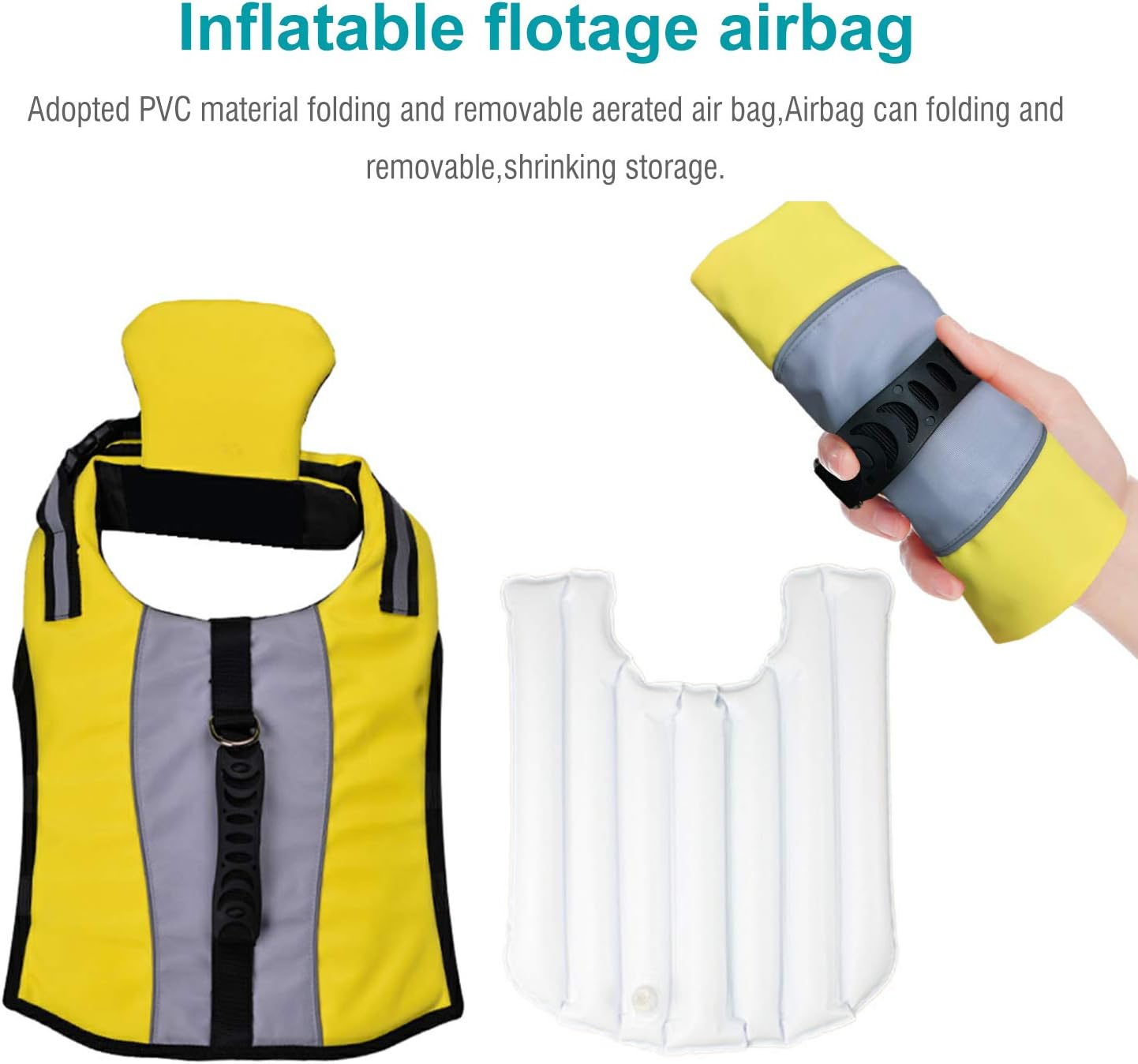 PETCUTE Dog Life Jacket Vest Life Jacket Dog Buoyancy Aid Swimming French Bulldog Float Vest Pet Float Coat Reflective with Rescue Handle - Image 4