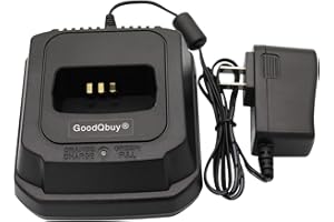 GOODQBUY Desktop Charger is Compatible with ICOM BP-173 Battery IC-T22 IC-T22E IC-W31A IC-W32A IC-W32E IC-T22A IC-T42 IC-T7A IC-Z1A Radio