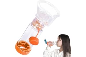 SAWOZU Inhaler Spacer for Kids and Adults, Soft Fit Mask, Portable and Lightweight, Suitable for Home and Travel – Nessi OTC Spacer (Orange/Kids)