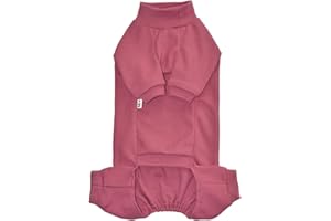 KITIPCOO Sphynx Cat Four Leg Warm Fleece Pajamas Elastic Pet Clothes for Hairless Cats Surgery Recovery Suit for Sphynx, Devon, Cornish (Rose, L (8.8-11 lbs))