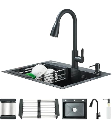 thumbnail interactive-video image 1 of 20x16 Inch Drop-in Kitchen Sink – 304 Stainless Steel Single Bowl With Sound-Deadening, For RV & Prep Stations 1 of 11