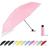 RusuiQinsan Travel Mini Umbrella Compact Travel Portable Mini Small Folding Sun UV Protection Lightweight Umbrella for Women