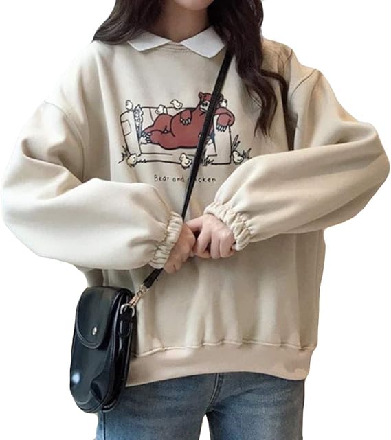 Amazon Mengfanレディース ファッション 韓国風 トレーナー パーカー 春 秋 パーカー レディース パーカー シンプル Bf原宿風 トレーナー パーカー 通販