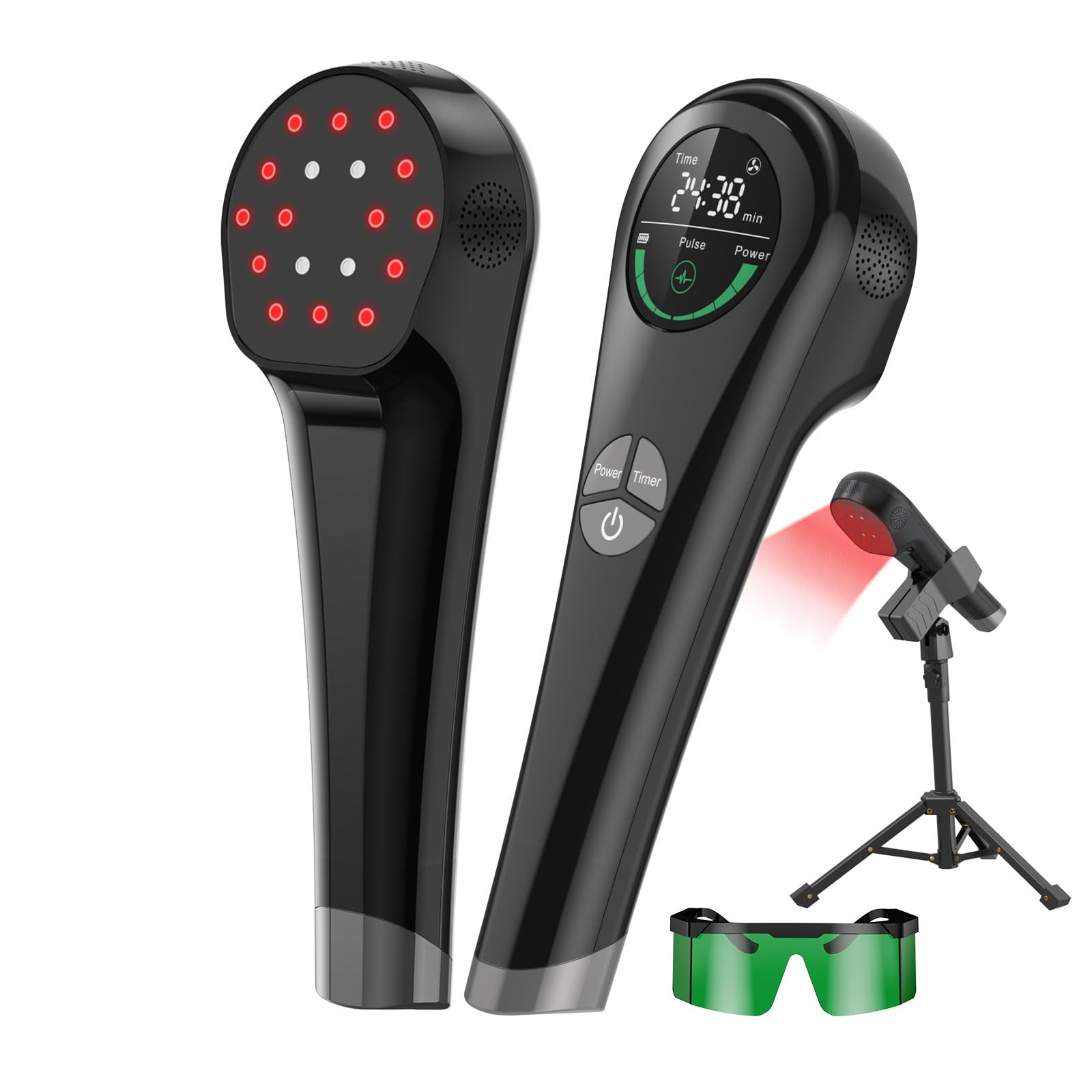 Photo 1 of Handheld Red Light Therapy Device with Stand, Near Infrared Light Therapy Device with Pulse Mode, Cold Laser Therapy Device for Joints and Muscle Pain (4 * 808nm + 14 * 650nm?