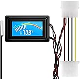 KETOTEK Digital Thermometer Temperature Meter Gauge Waterproof Sensor Probe Aquarium Car PC case Incubator Temp Meter 4 Pin Power Supply Celsius/Fahrenheit LCD Display