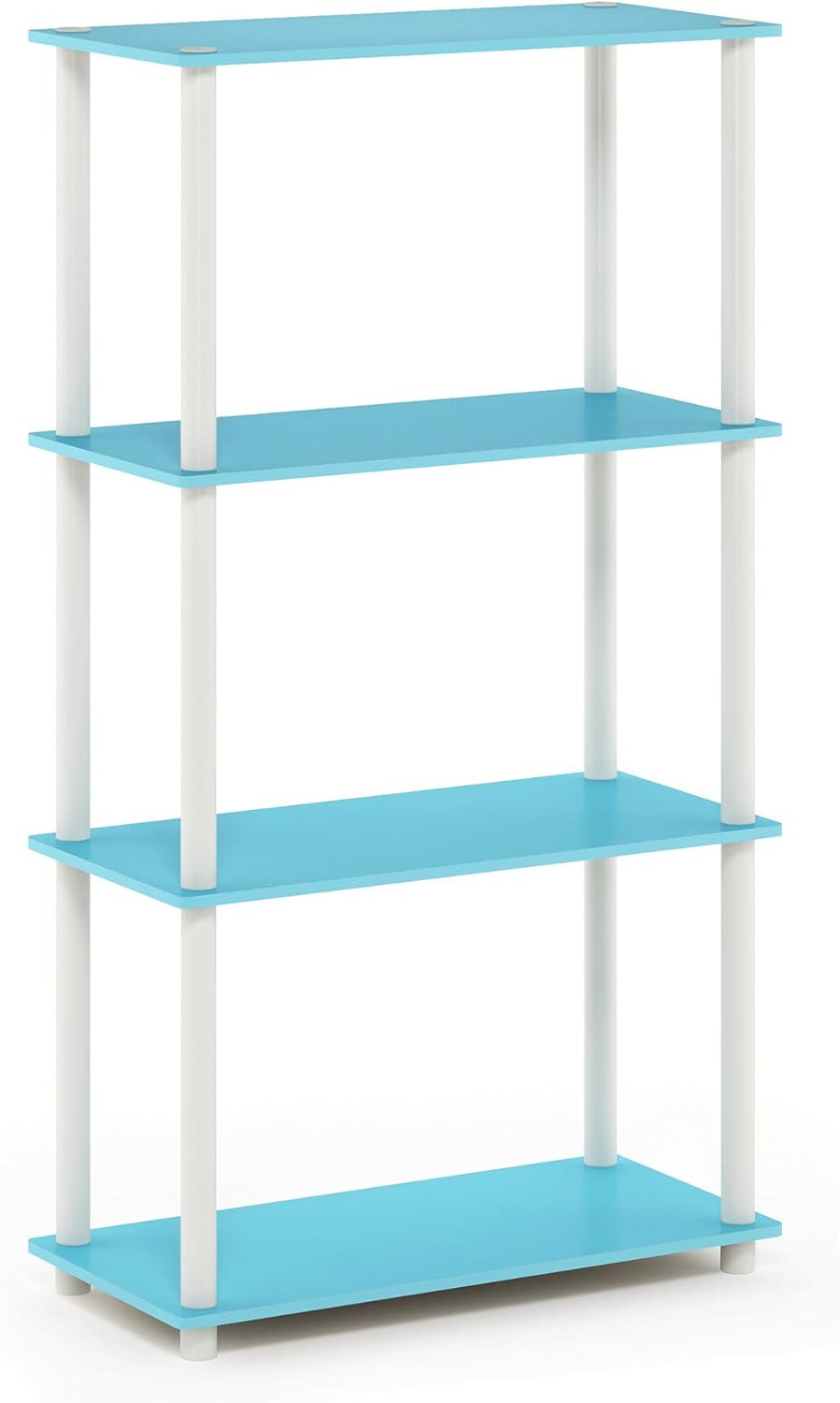 Furinno (99557LC/BK) Turn-N-Tube 4-Tier Multipurpose Shelf Display Rack - Light Cherry/Black: Furniture & Decor