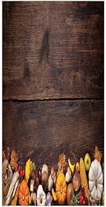 3D Decorative Film Privacy Window Film No Glue,Harvest,Harvest Food on Dark Colored Wooden Table Autumn Vegetables Corn Pumpkin Decorative,Brown Orange White,for Home&Office