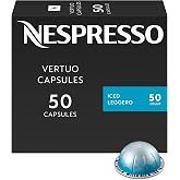 Nespresso Vertuo, Ice Leggero, Light Roast, 50-Count Coffee Pods | Light-Roast Coffee Capsules, Delicate cereal, fruit and floral notes over ice