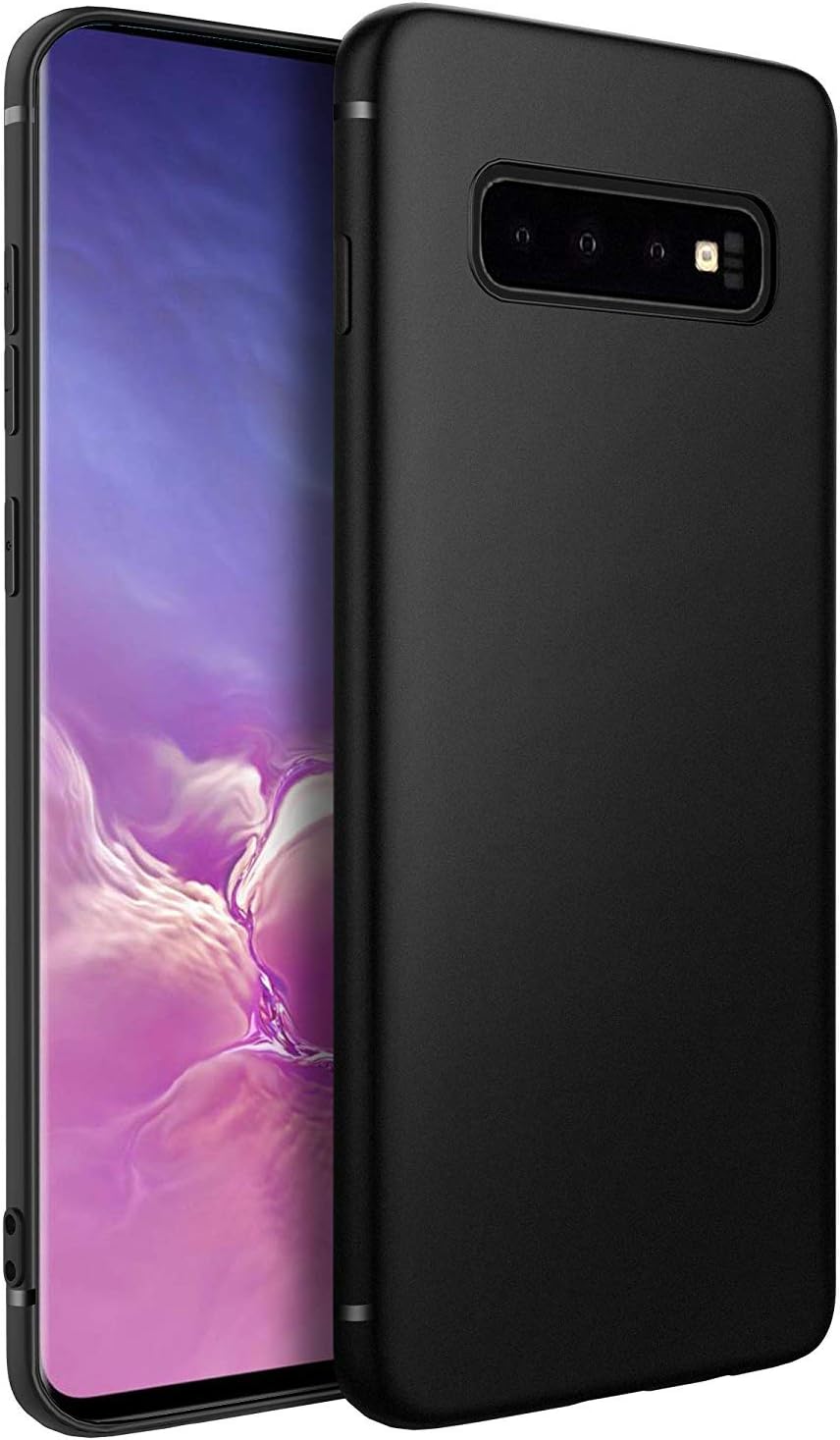 Midkart® Matte Jet Back OU Case Compatible with S10 Plus / S10+ Slim Soft Silicone Flexible Rubber Cover with Camera Lens Protection
