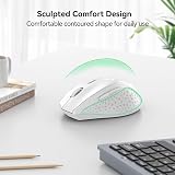 TECKNET 2.4G Wireless Mouse 4800 DPI 6 Levels USB Nano Receiver White view 3