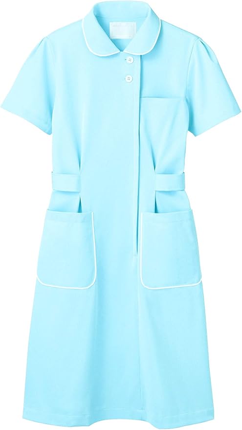 Amazon ナースワンピース 半袖 73 1436 サックス 白 サイズ 5l 住商モンブラン 医療従事者向け Montblanc モンブラン 施設家具 設備