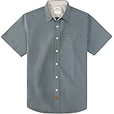 Dubinik® Mens Short Sleeve Button Down Shirts 100% Cotton Plaid Men's Casual Button-Down Shirts with Pocket