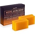 VALITIC Kojic Acid Soap for Hyperpigmentation - with Glutathione, Collagen & Vitamin C - Natural Soap Bars with Turmeric - Original Japanese Complex for Dark Spot Correction - 4 Pack