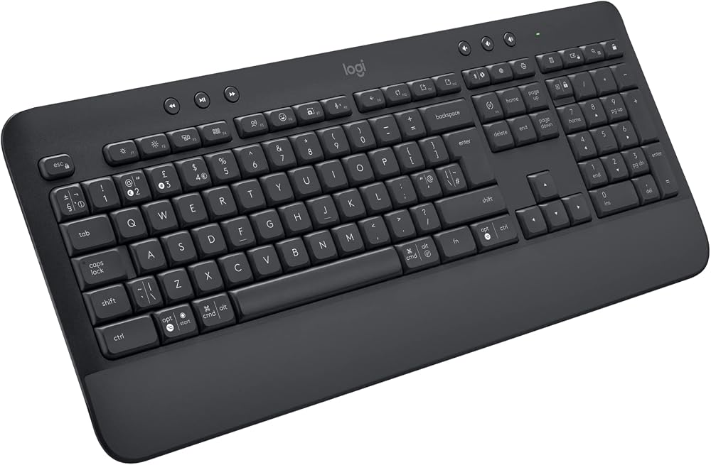 Logitech Signature K650 Wireless Keyboard with Wrist Rest UK QWERTY Grey