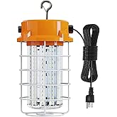 LED Temporary Work Light 100W 15000Lm 5000K Daylight White High Bay led Construction Light with Hook Portable Linkable Durable LED Job Site Lighting for Damp Location Indoor Outdoor Area Lighting