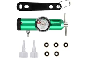 MEASUREMAN 0-25LPM O2 Mini Oxygen Regulator, CGA-870 Gauge Compatible, Without Oxygen Tubing Swivel Connector, MD032