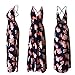 Women's Sexy Lace up Sleeveless Backless Floral Print Casual Party Maxi Long Dress