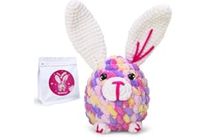 NestledCrafts Crochet Rabbit Kit for Beginners – All-in-One Amigurumi Crochet Kit with Yarn, Hook, Stuffing, and Step-by-Step Video Tutorials, Perfect for Kids & Adults