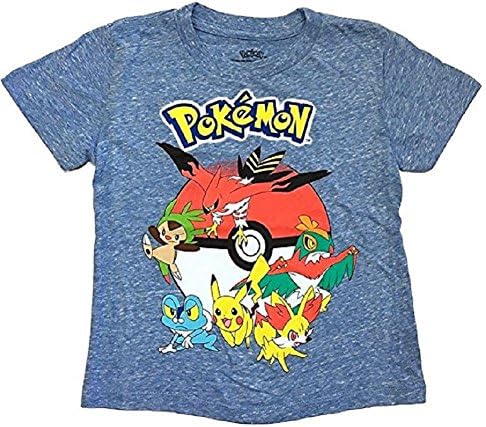 Pokemon Little Boys Pikachu and Friends Pokeball T-Shirt (4/XS, Blue 1)