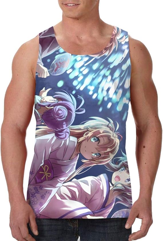 Amazon Co Jp のんのんびより 大人の男性ベスト 男の人チョッキ メンズ用 限定復古系ランニング シャツ 人気袖なしのtシャツ 同人周辺 タンクトップ デジタルプリント 上着tee 運動 室内着 贈り物 S 服 ファッション小物