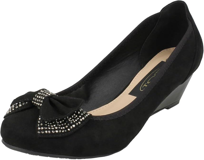 Anne Michelle Ladies Mid Wedge Court Shoes Amazon.co.uk Shoes & Bags