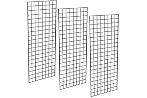 Only Garment Racks #1898BLK (3PCS) Only Garment Racks Commercial Grade Gridwall Panels – Heavy Duty Grid Panel for Any Retail Display, 2’ Width x 5’ Height, 3 Gridwall Panels Per Carton (Black Finish)